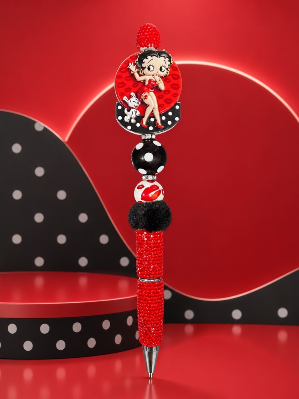 Classic Red Glam Beaded Pen